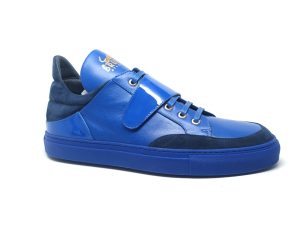 Mid top blue sneaker by Bruxe sneaker designer