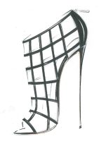 Sketch of a heeled shoe design