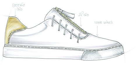 Professional sneaker design sketch for sneaker manufacturing