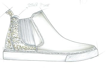 Sneaker design sketch for sneaker manufacturing