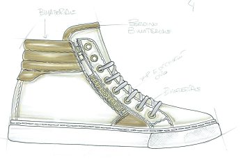High top sneaker design sketch