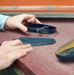 Artisan cutting suede for men loafers