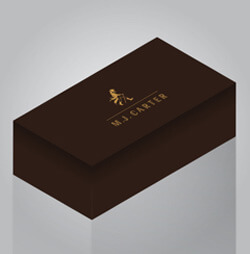 MJ Carter brown custom box with logo for men loafers