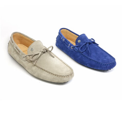 MJ Carter men loafers in blue and tan colours