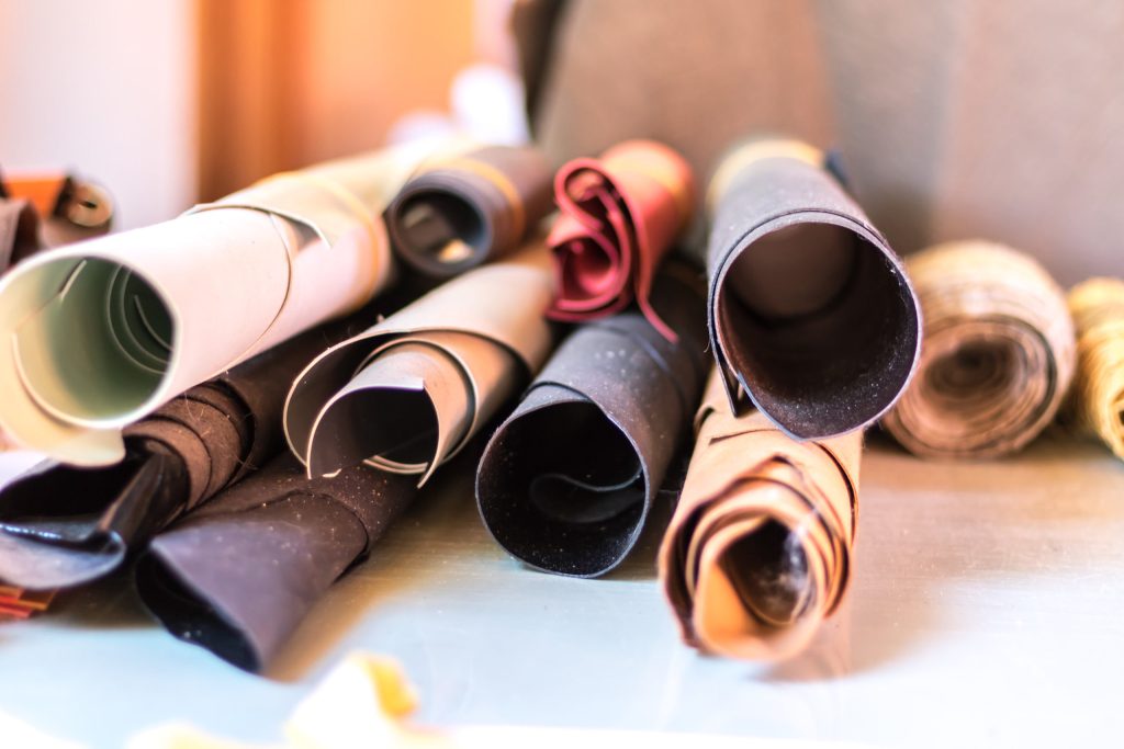 Rolls of leather for private label manufacturing