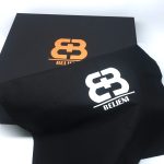Matte black box with logo and dustbag for sneaker collection